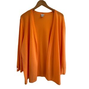 Chico's Orange Women's Long Cardigan Sweater Size XXL